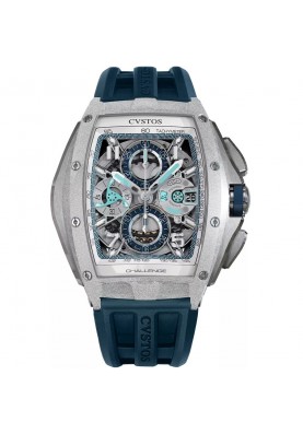 Cvstos Chronograph Challenge III Chrono/Frosted Steel White-Blue Dial 53.7 x 41 mm B00107.4103002