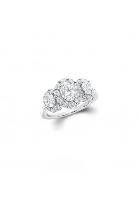 Кольцо Graff Icon Three Stone Oval Diamond Engagement Ring RGR837
