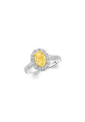 Кольцо Graff Icon Oval Yellow and White Diamond Engagement Ring RGR734