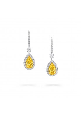 Серьги Graff Icon Pear Shape Yellow and White Diamond Earrings RGE1618