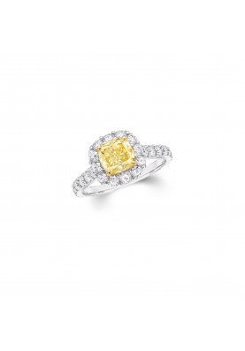 Кольцо Graff Icon Cushion Cut Yellow and White Diamond Engagement Ring RGR734