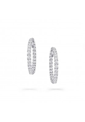 Серьги Graff Classic Round Diamond Petite Hoop Earrings RGE916
