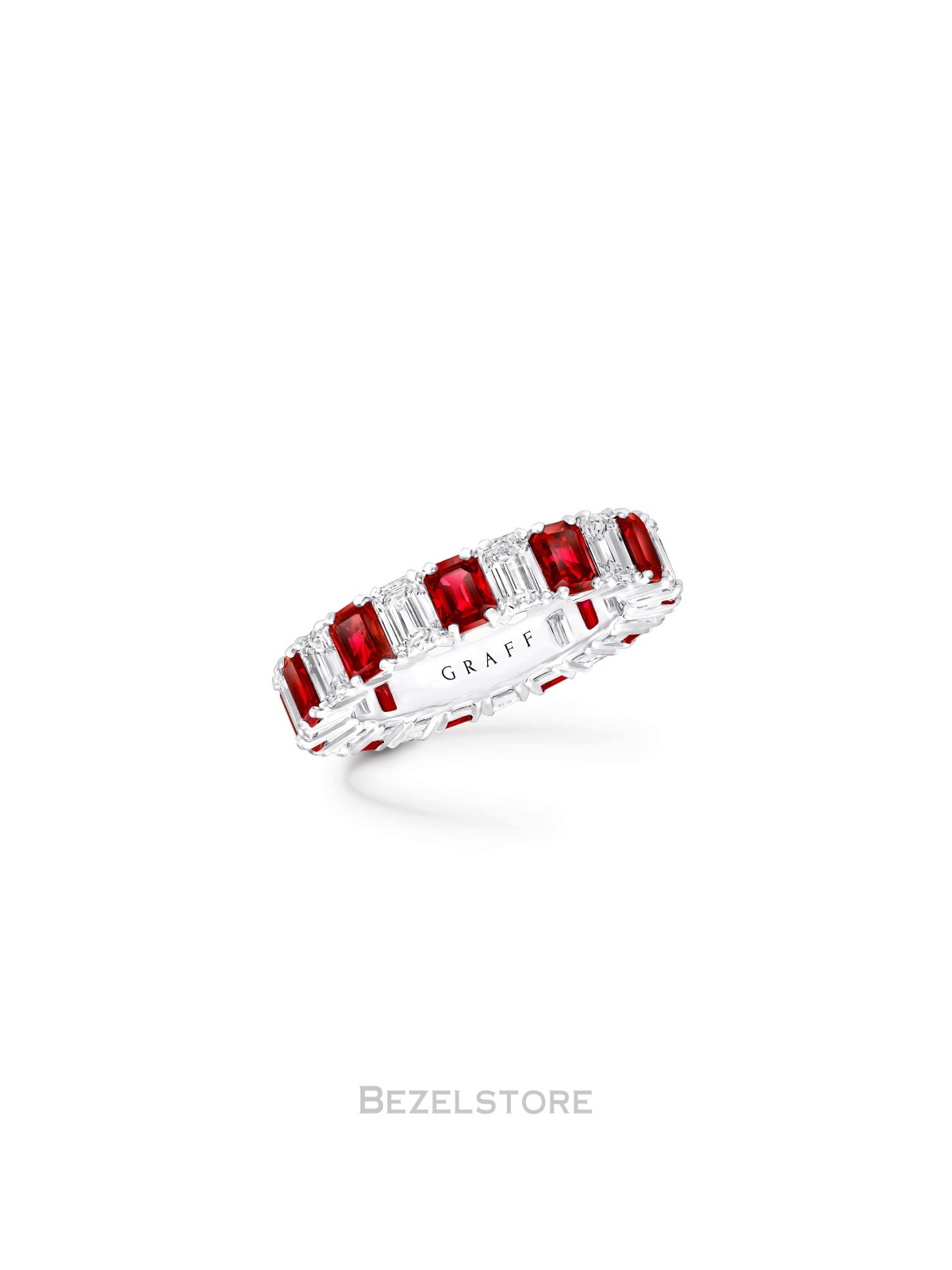 Кольцо Graff Classic Emerald Cut Ruby and Diamond Wedding Band RGR1082