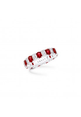 Кольцо Graff Classic Emerald Cut Ruby and Diamond Wedding Band RGR1082
