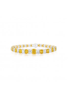 Браслет Graff Classic Emerald Cut Yellow and White Diamond Bracelet RGB661