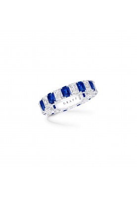 Кольцо Graff Classic Emerald Cut Sapphire and Diamond Wedding Band RGR1083