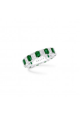 Кольцо Graff Classic Emerald Cut Emerald and Diamond Wedding Band RGR1081