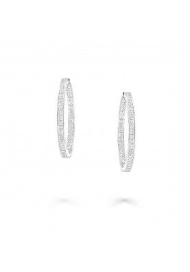 Серьги Graff Classic Square Cut Diamond Hoop Earrings RGE1847