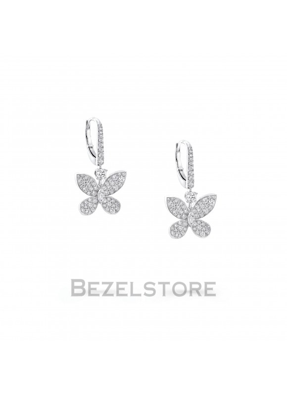 Серьги Graff Pave Butterfly Mini Diamond Drop Earrings RGE1167