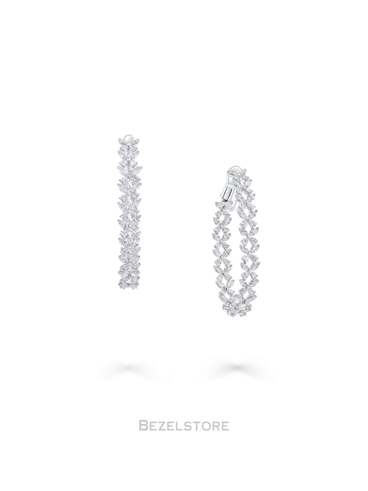 Серьги Graff Classic Butterfly Diamond Oval Hoop Earrings RGE1984