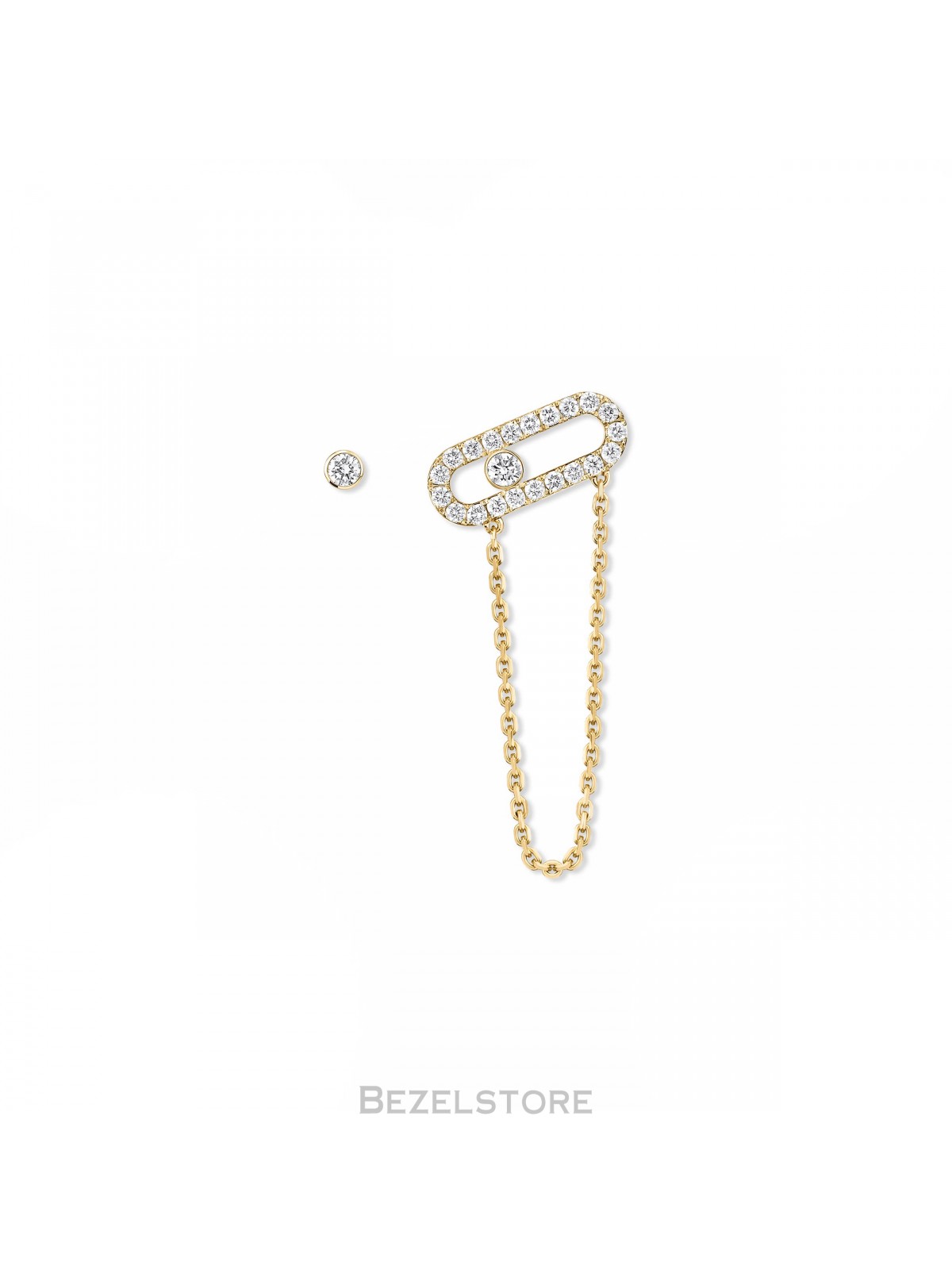 Серьга Messika Move Uno Chain and Stud Earrings 12146-YG