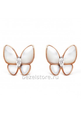 Серьги Van Cleef & Arpels Fauna Two Butterfly Earrings VCARO8FN00
