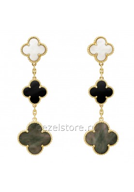Серьги Van Cleef & Arpels Vintage Alhambra 3 Motifs Earrings VCARD79000
