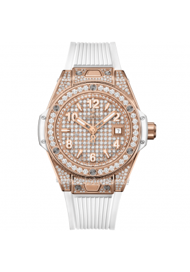 Hublot Big Bang One Click King Gold White Full Pave 33 mm 485.OE.9000.RW.1604