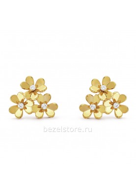 Серьги Van Cleef & Arpels Frivole 3 Flowers Earrings, Mini Model VCARP2DV00