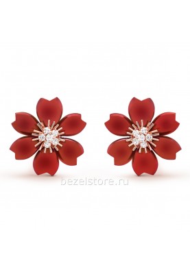 Серьги Van Cleef & Arpels Rose de Noel Earrings, Small Model VCARO9B500