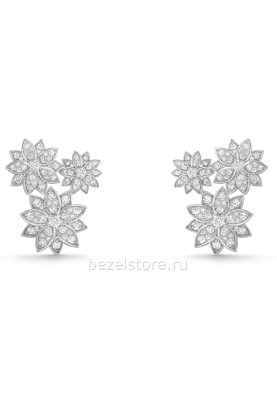 Серьги Van Cleef & Arpels Flora Lotus 3 Flowers Earrings VCARP7TH00