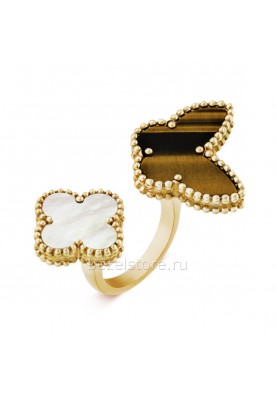 Кольцо на два пальца Van Cleef & Arpels Lucky Alhambra Beetween The Finger Ring VCARN05800
