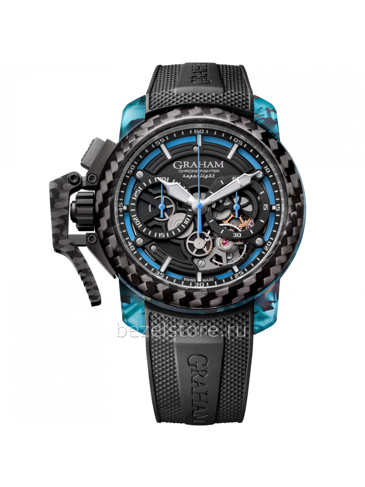 Graham Chronofighter Superlight Carbon Skeleton Translucent Blue 47 mm 2CCCK.U01A