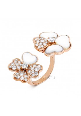 Кольцо на два пальца Van Cleef & Arpels Flora Cosmos Between the Finger Ring VCARO55100