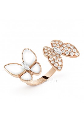 Кольцо на два пальца Van Cleef & Arpels Fauna Two Butterfly Between the Finger Ring VCARO7AL00