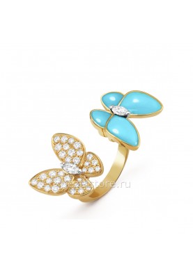 Кольцо на два пальца Van Cleef & Arpels Fauna Two Butterfly Between the Finger Ring VCARP7UZ00