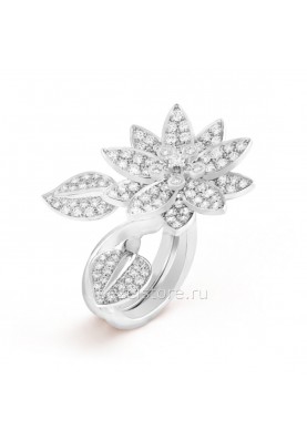 Кольцо на два пальца Van Cleef & Arpels Flora Lotus Between The Finger Ring VCARP1ND00