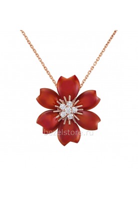 Брошь-подвеска Van Cleef & Arpels Flora Rose de Noel Clip Pendant, Small Model VCARO9B400