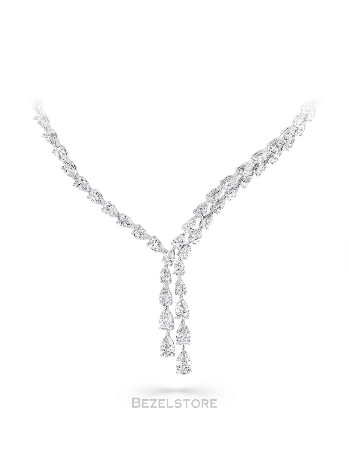 Колье Graff Classic Pear Shape Diamond Cross-over Necklace RGN591