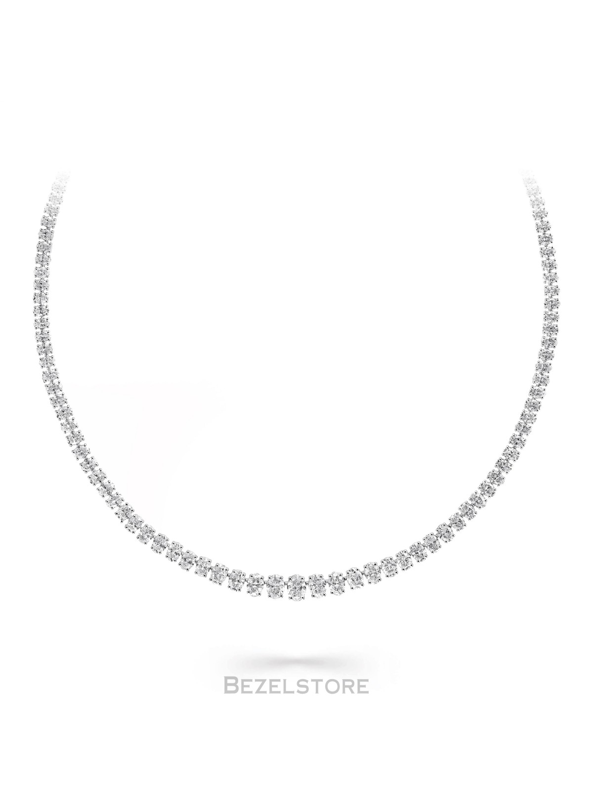Колье Graff Classic White Oval Diamond Graduated Line Necklace RGN840