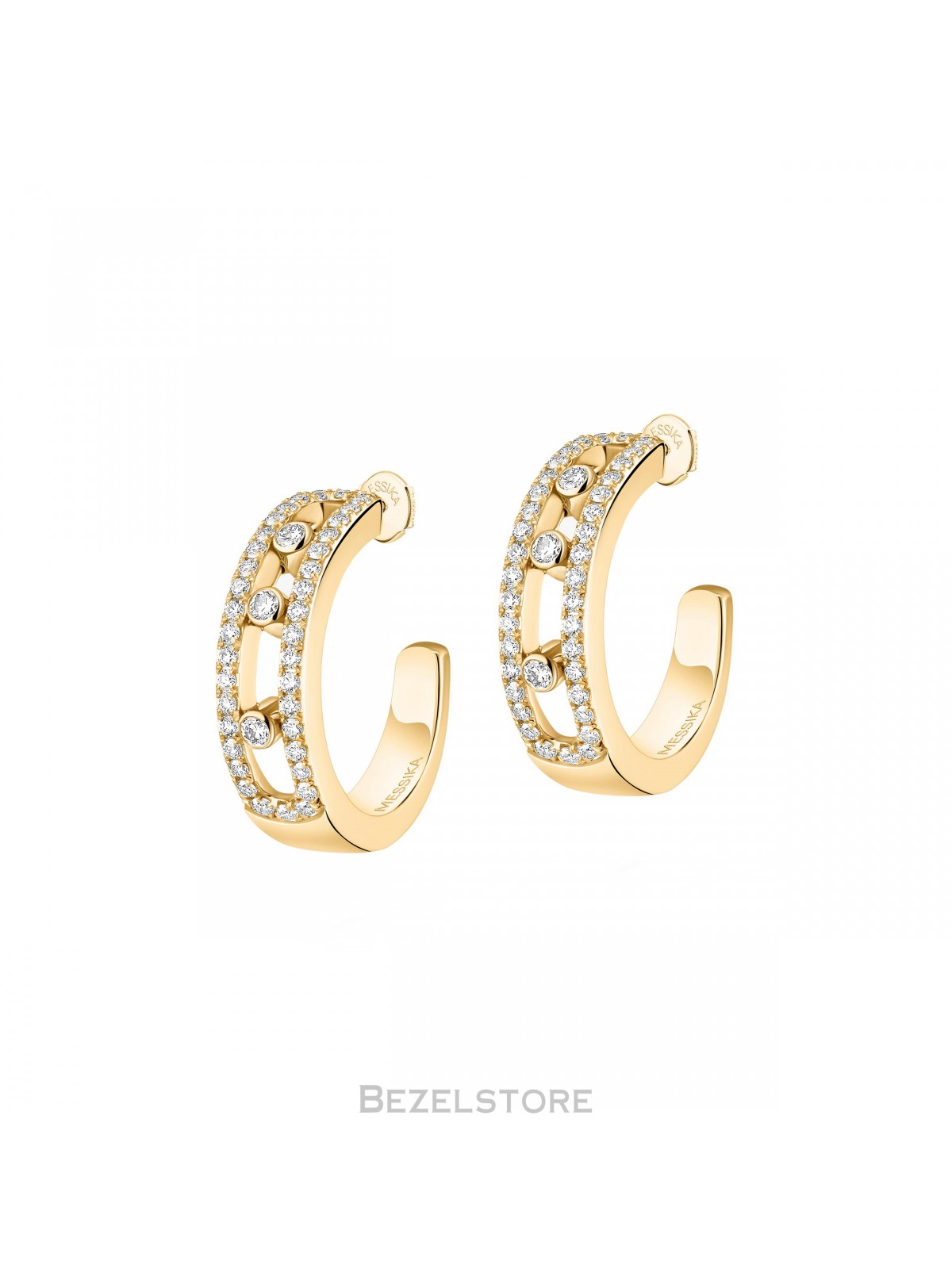 Серьги Messika Move Pave Hoop 04993-YG