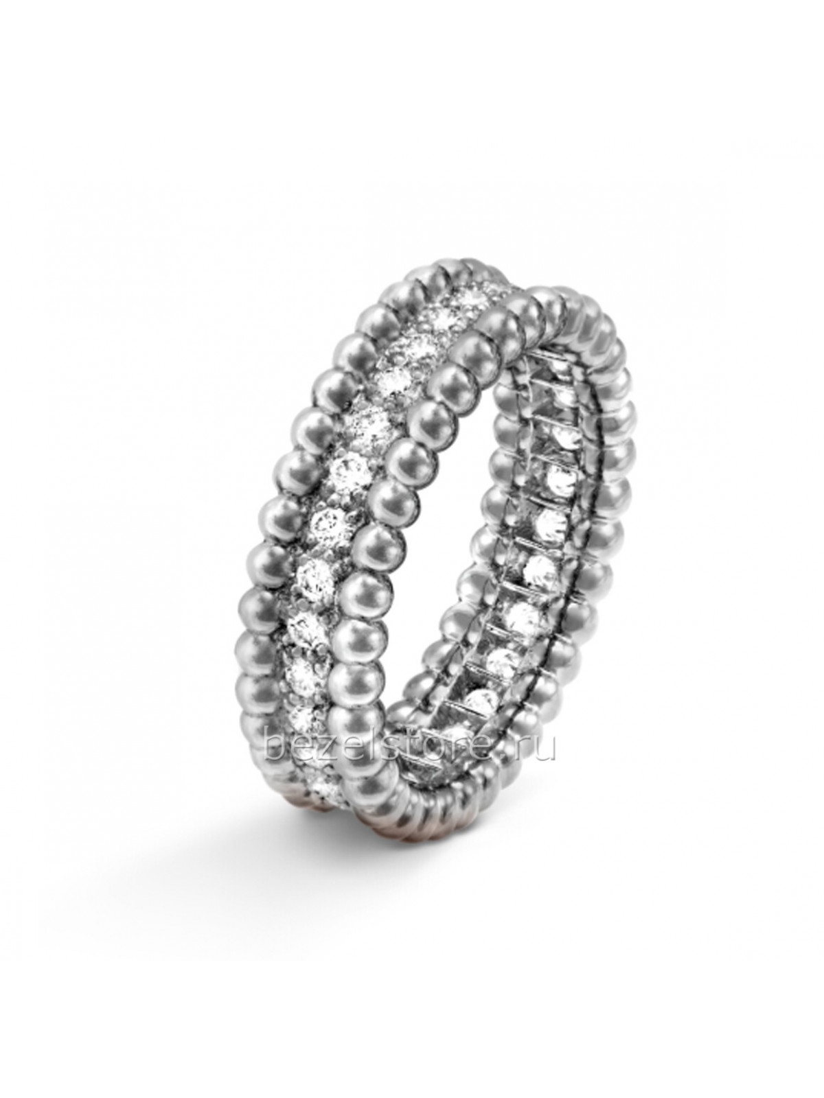 Кольцо Van Cleef & Arpels Perlee Diamonds 1 Row Ring VCARP4E200